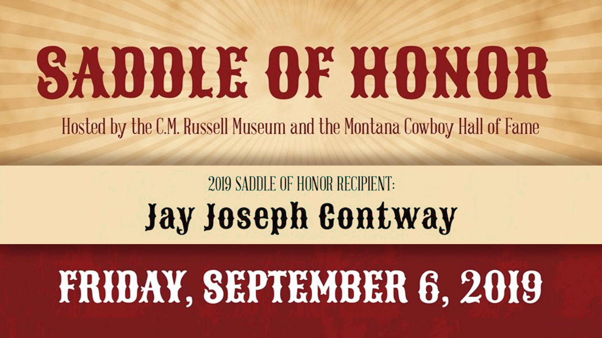 Montana’s Cowboy Hall of Fame – 2019 Saddle of Honor Award